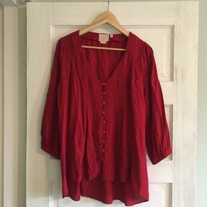 Wine colored flowy blouse